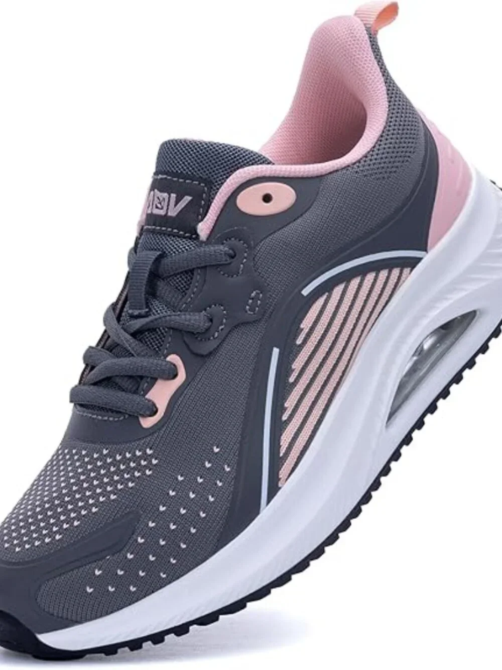 Women's Grey-pink Walking Shoes Orthotic Tennis Sneakers for Foot Pain Relief